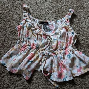 Forever 21 flower tie up crop top.